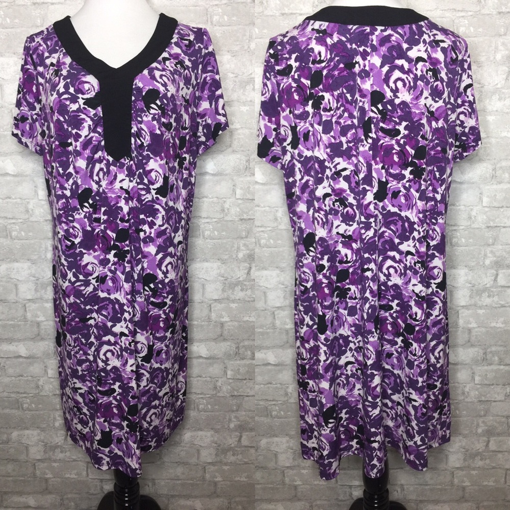 Just My Size floral purple dress